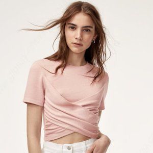 Wilfred Iona Pink Crop Cross Top by Aritzia